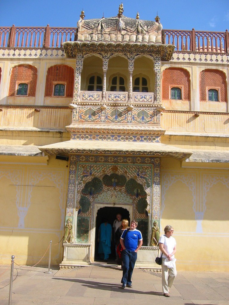 Click for a close-up of the peacock archway