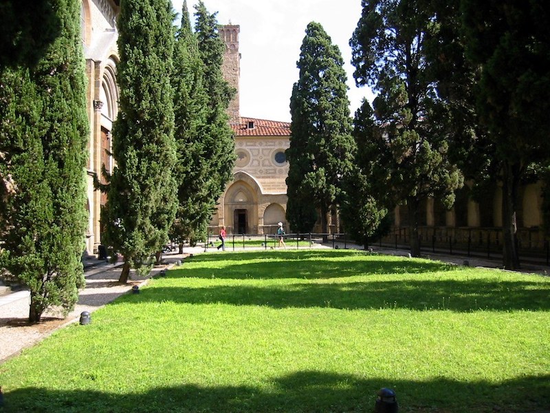 The interior courtyard of Santa Maria Novella