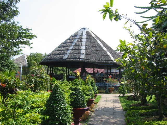The dining pavilion on
            Dragon Island